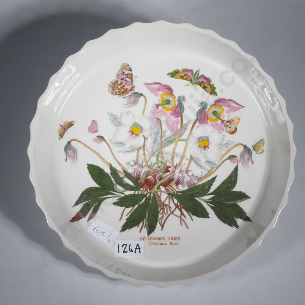 Portmeirion Botanic Garden Large Flan Dish - Helleborus Niger Image 1++
