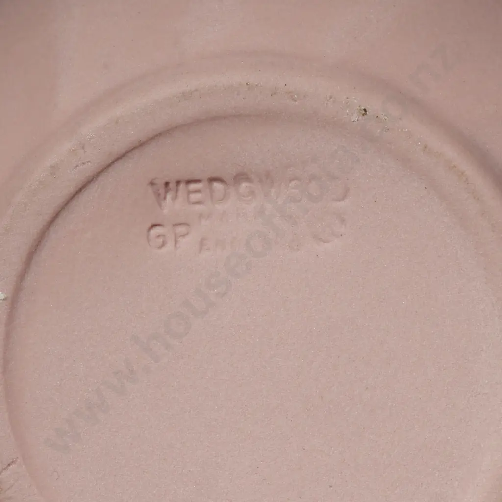 Vintage Wedgwood Pink Jasperware "Dancing Hours' Swirl Vase w Neoclassical Relief Detailing Image 1++
