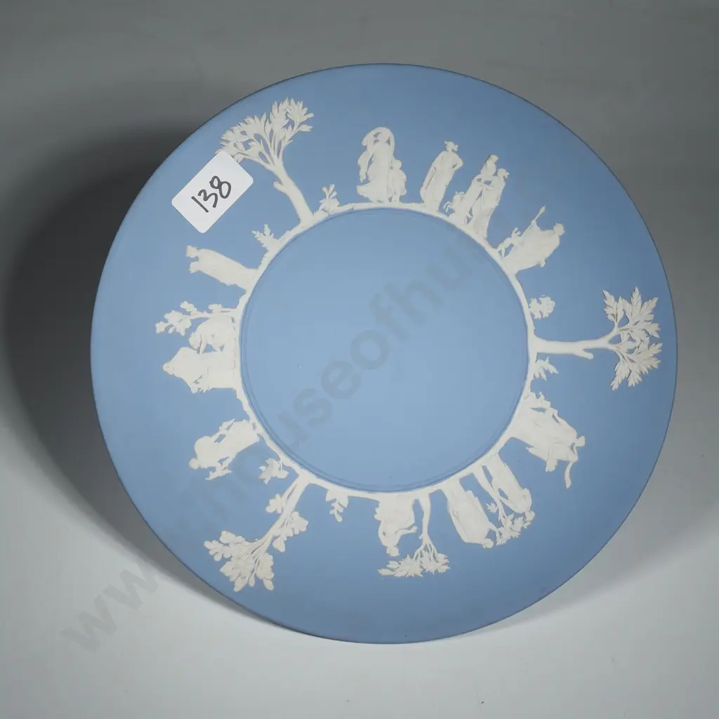 Large Blue Jasperware Wall Plate Image 1++