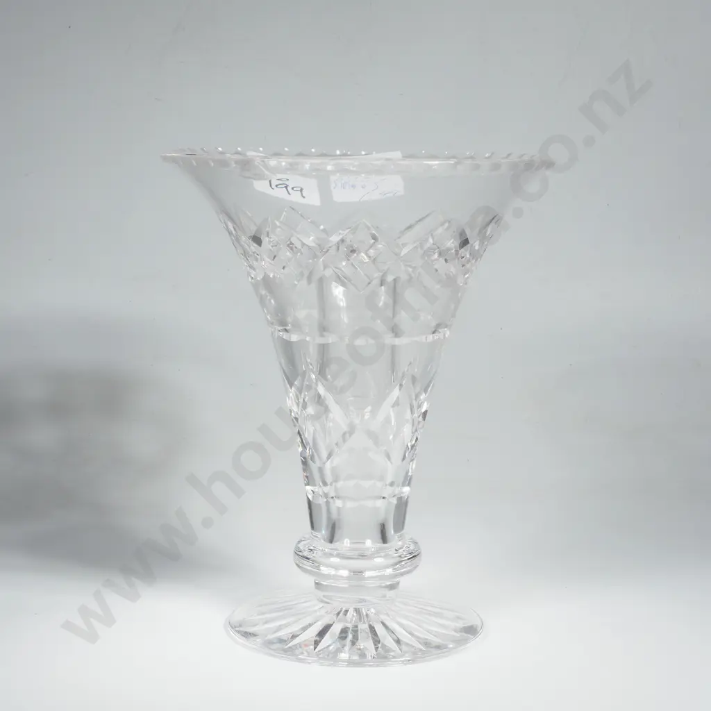 English Stuart Cut Crystal Vase w Flower Frog a/f Image 1++