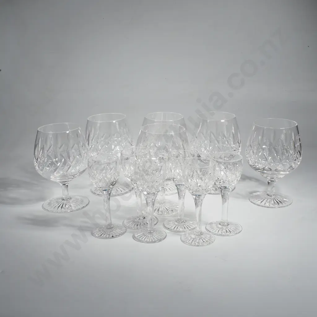 6 x  Crystal Brandy Balloons & 6 Stuart Crystal  Liqueur Glasses - Glencoe Pattern Image 1++