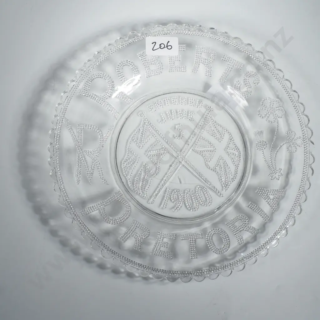 Antique Pressed Plate w Central Design Commemorating Lord Roberts & the Relief of Pretoria Image 1++