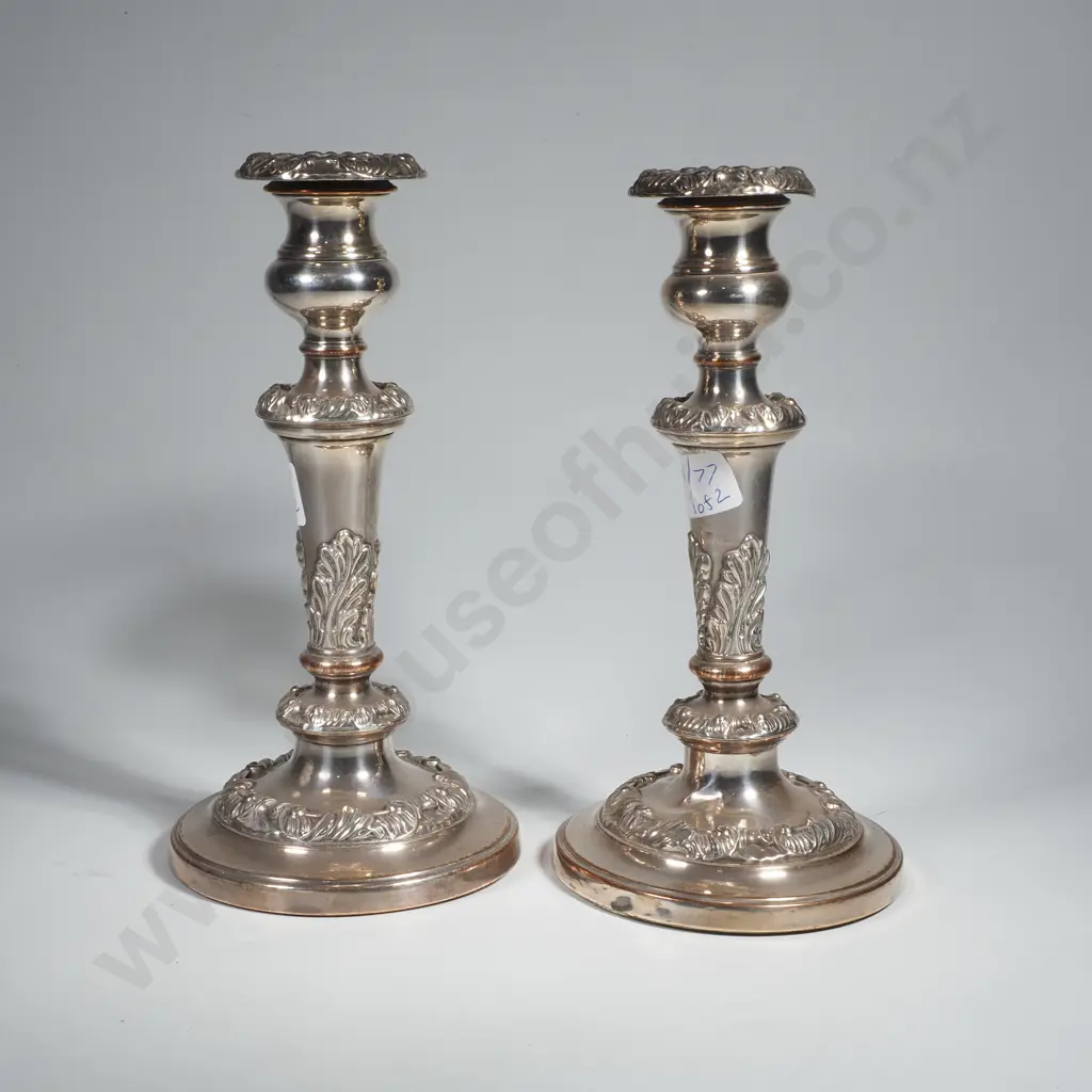 Pair of Quality Sheffield Plate Candlesticks Image 1++