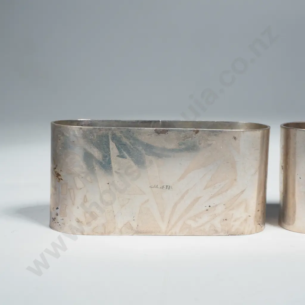 Two Sterling Silver Napkin Rings Image 1++
