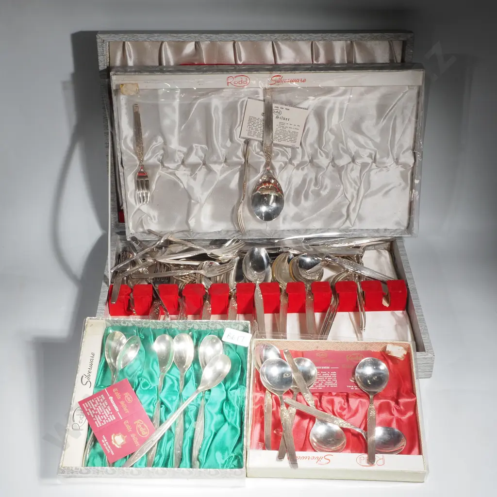 Boxed Rodd 45 Piece  Six Place Flatware Setting in the Chateau Pattern, Image 1++