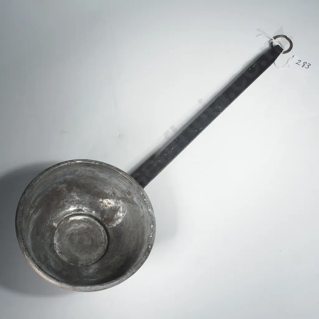 Vintage Copper Ladle Dipper w Long Iron Handle & Hanging Ring Image 1++