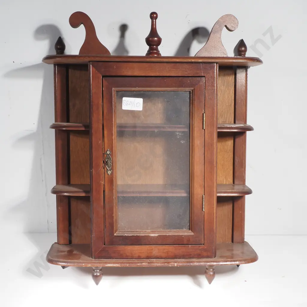 Vintage Miniature Wooden Three Shelf Display Cabinet Image 1++