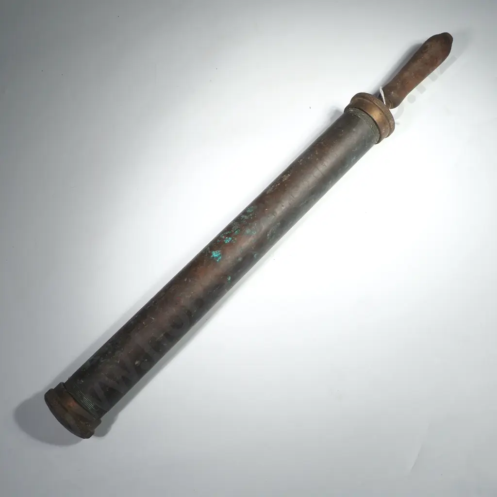 Vintage Brass Garden Syringe Sprayer w Wooden Handles Image 1++