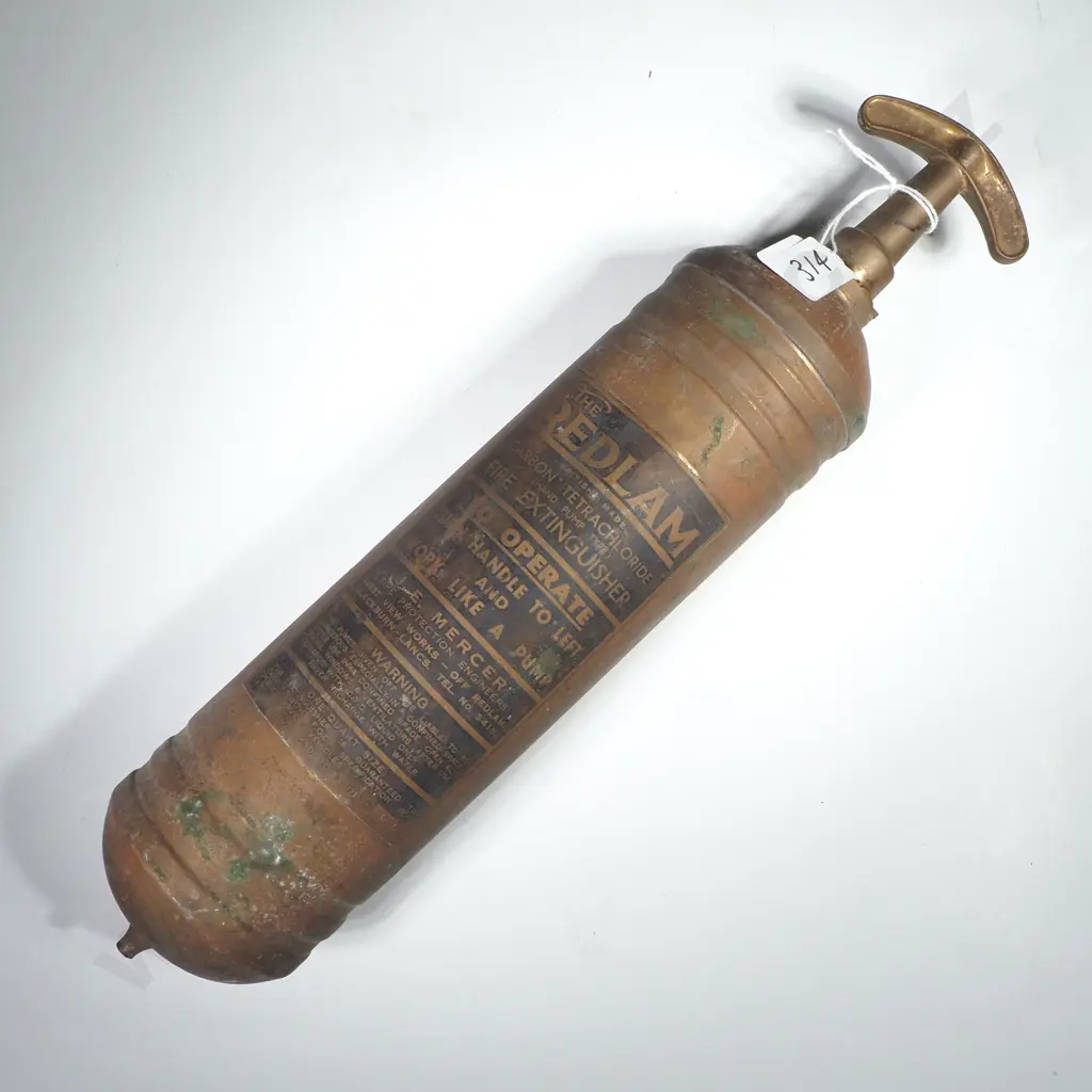 Vintage Brass 'Pyrene' Fire Extinguisher Image 1++