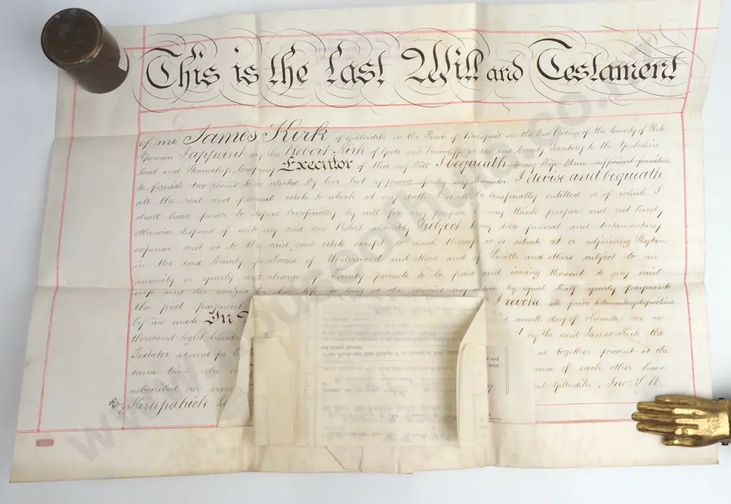 Probate & Will - County of York - 1887 - Vellum Image 1++