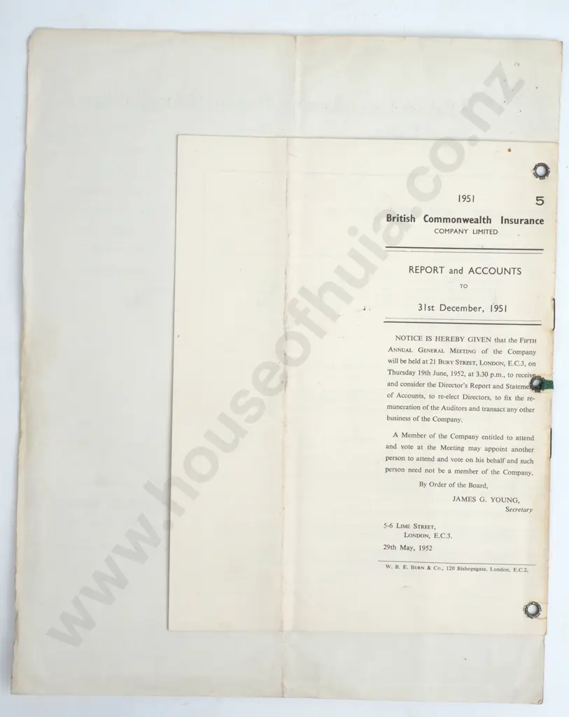 Reports & Account Certificate - City of London - 1953 Image 1++