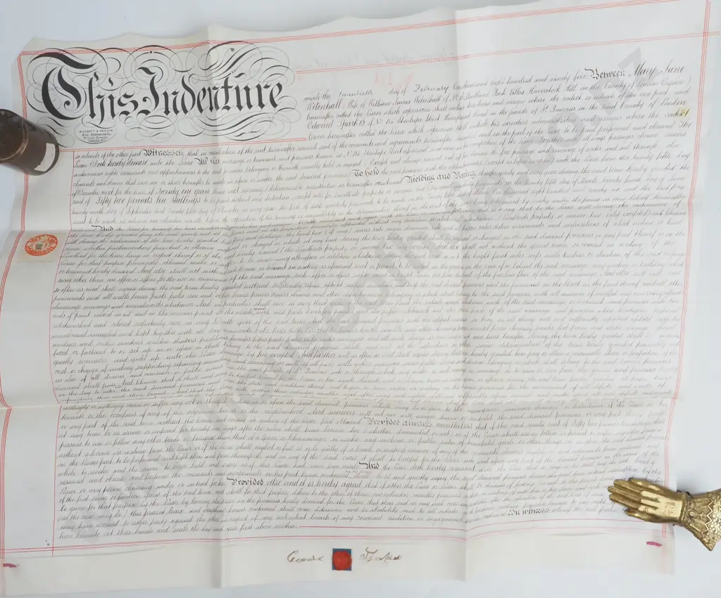 Lease - St Pancras - 1895 - Vellum - Seals & Stamp Duty Image 1++