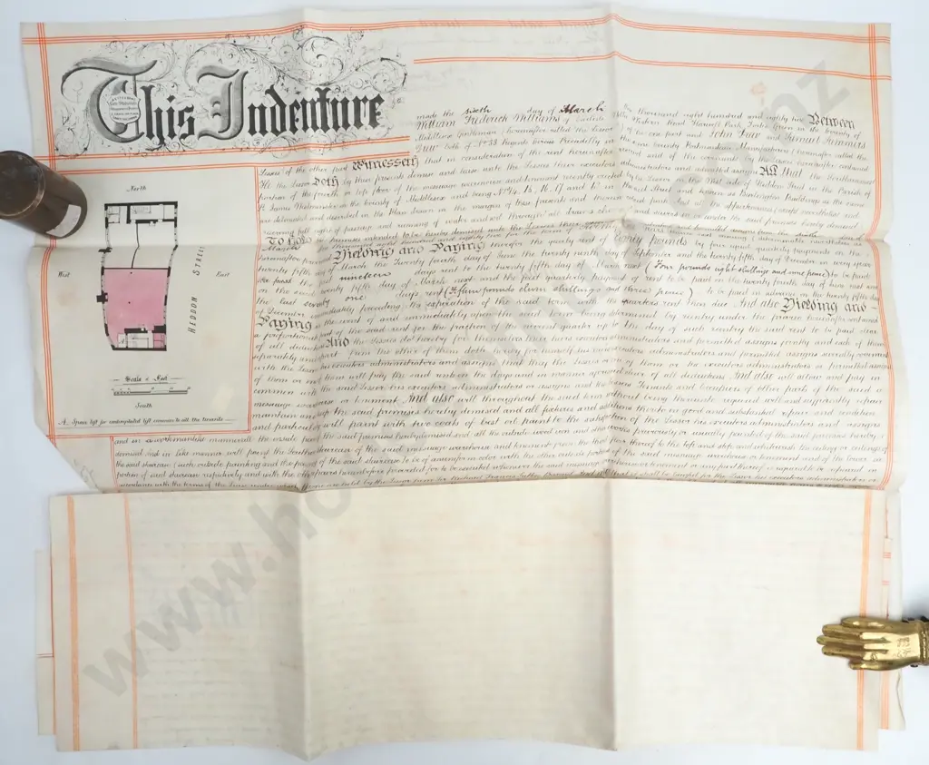 Lease - County of Middlesex - 1882 - Vellum - Seals Image 1++