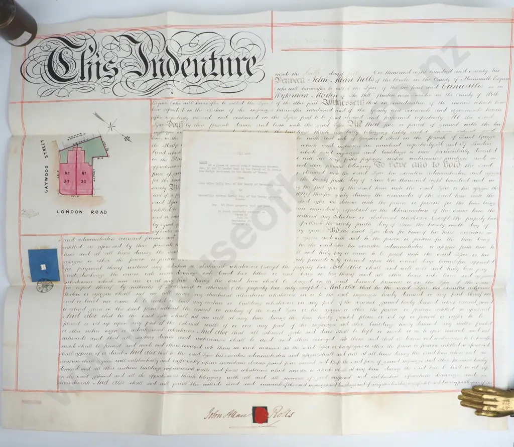 Lease - County of Monmouth - 1872 - Vellum - Seals Image 1++