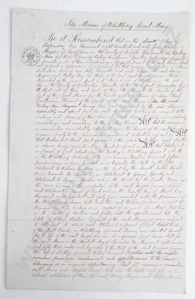Surrender - County of Norfolk - 1864 Image 1++