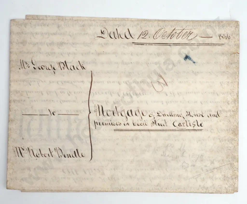 Mortgage - Carlisle - 1846 - Vellum - Seals - Stamp duty Image 1++