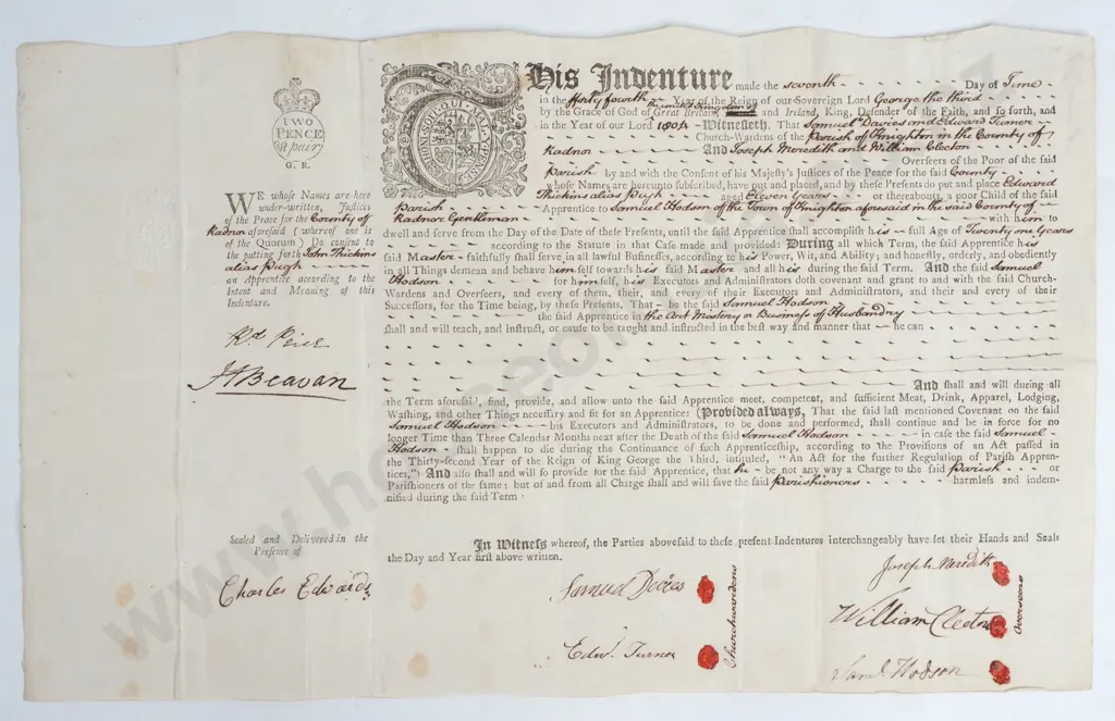 Apprentice - Wales - 1804 Image 1++