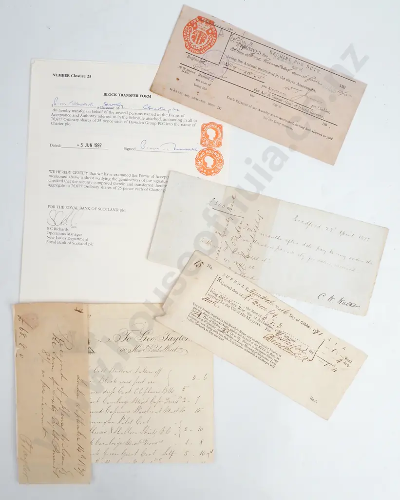 Receipts - Share Transfers - 1997 Image 1++