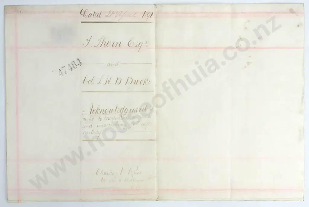 Indenture of Lease - County of Middlesex - 1891 - Vellum Image 1++