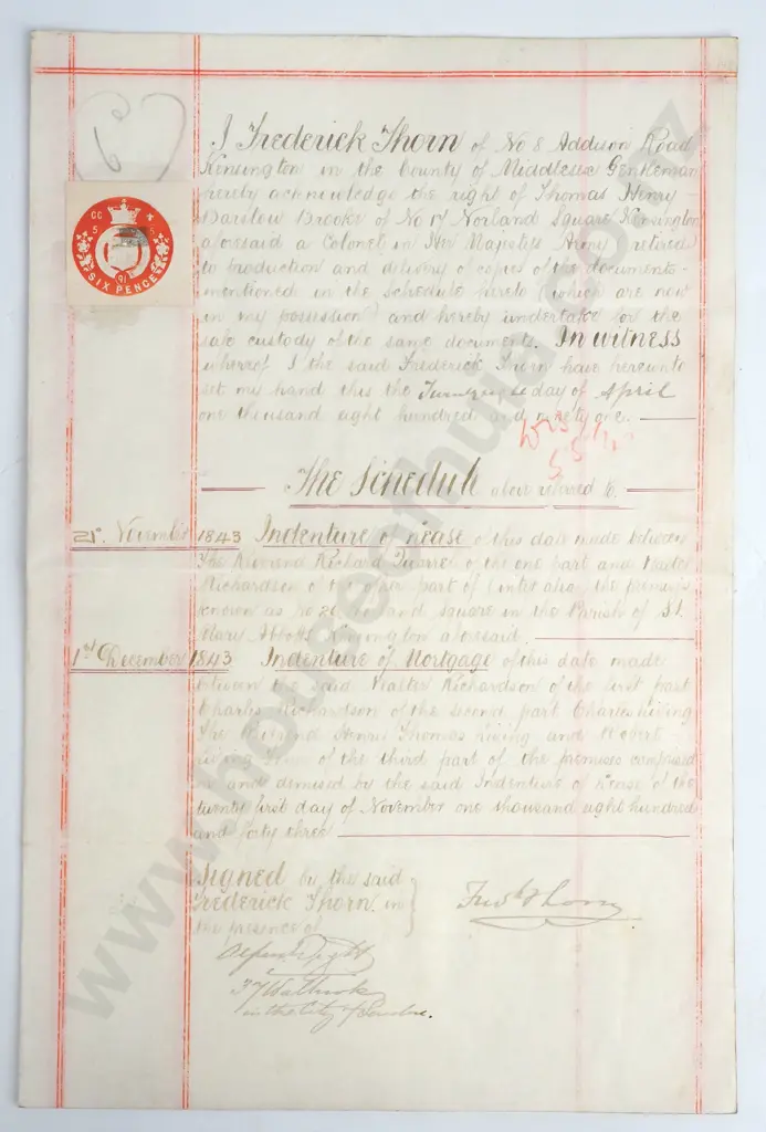 Indenture of Lease - County of Middlesex - 1891 - Vellum Image 1++