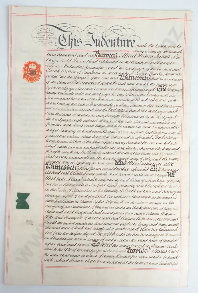 Mortgage - County of Southampton - 1906 - Vellum Image 1++