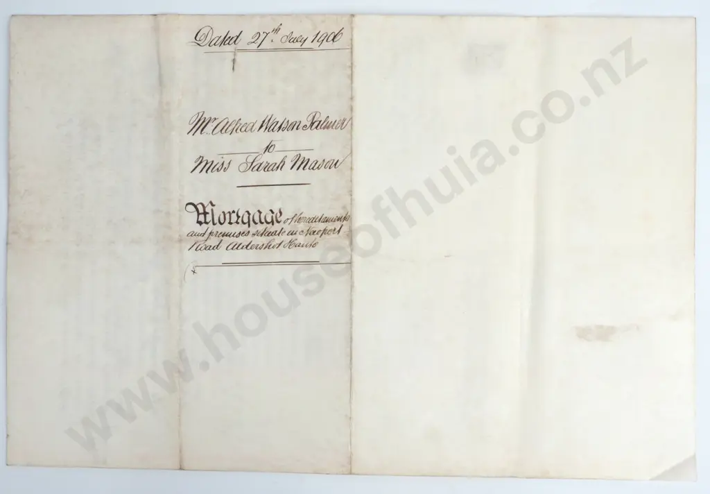 Mortgage - County of Southampton - 1906 - Vellum Image 1++