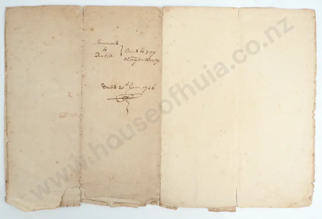 Obligation Bond - Elmsett Suffolk - 1747 Image 1++