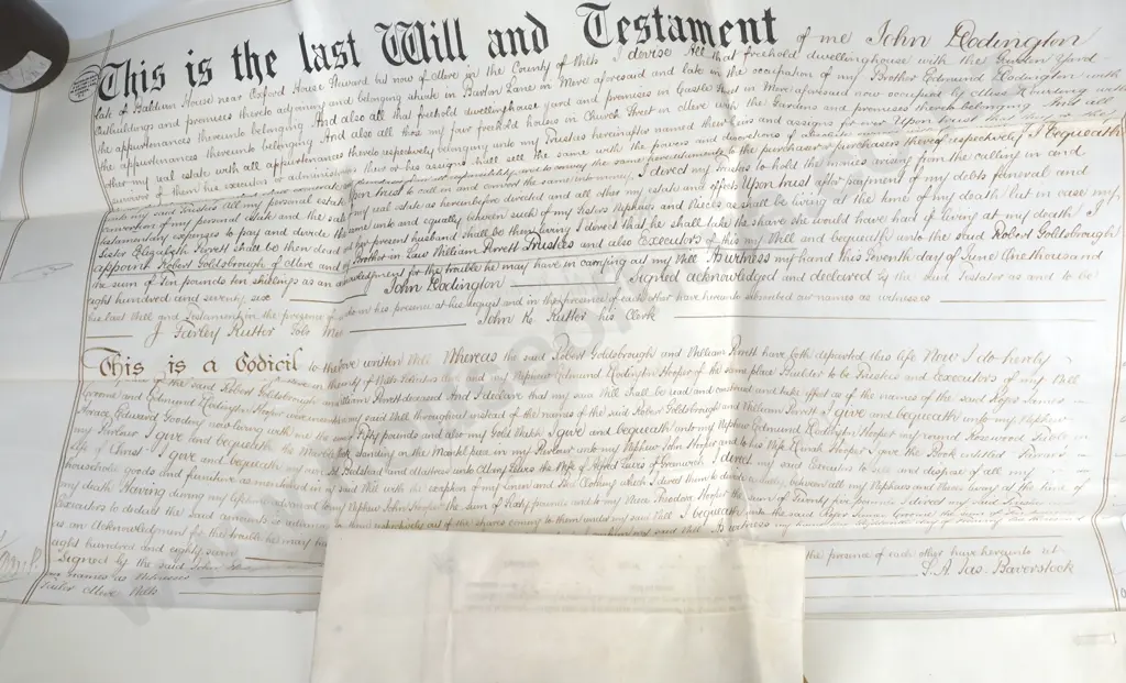 Probate & Wills - Oxford - 1892 - Vellum Image 1++