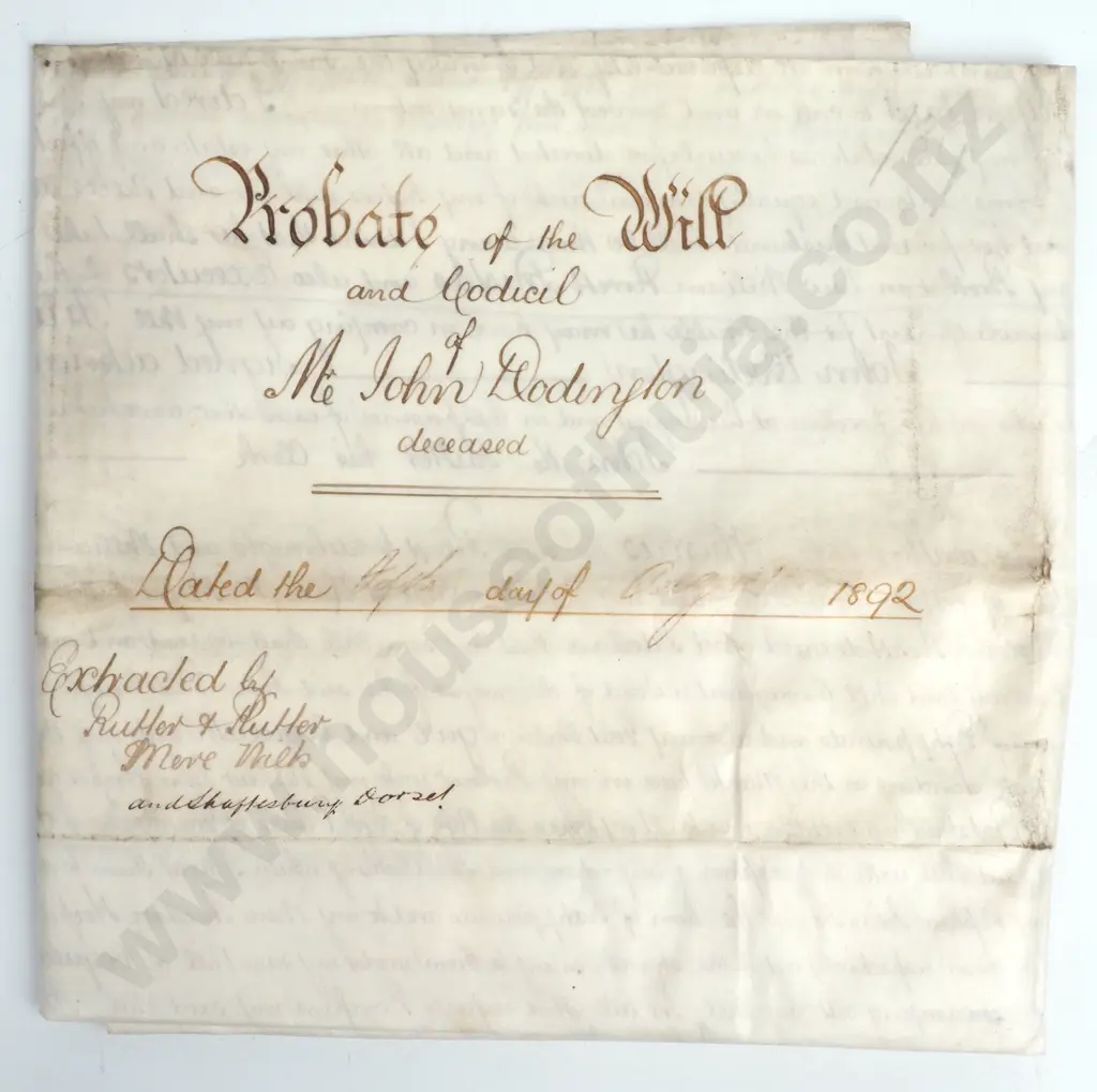 Probate & Wills - Oxford - 1892 - Vellum Image 1++