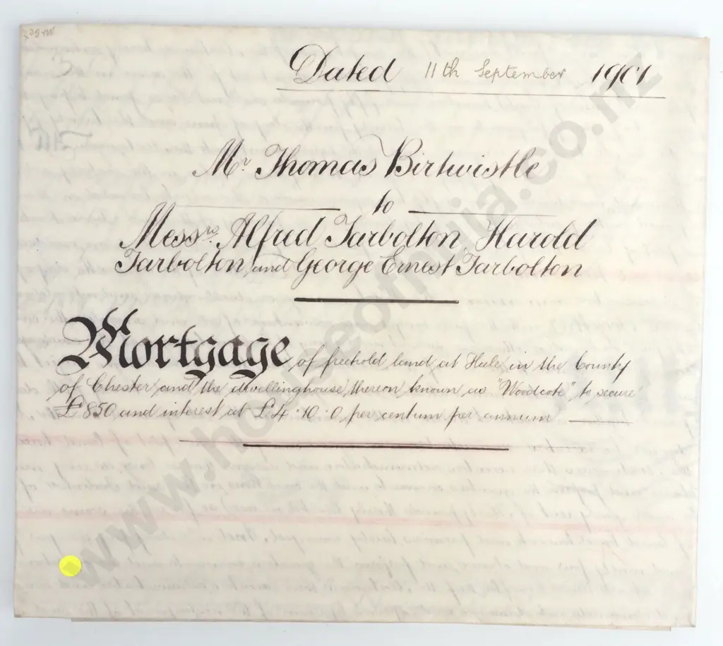 Indenture - County of Warwick - 1901 - Vellum - Stamp Duty - Seals Image 1++