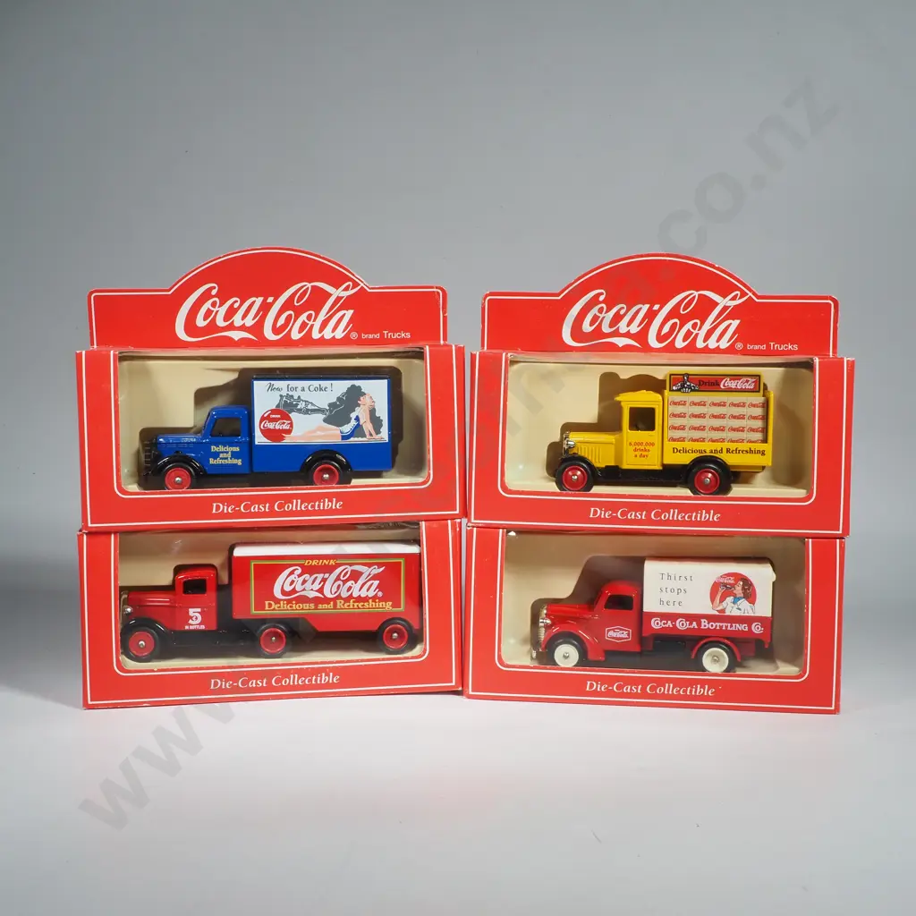 Four Die Cast Coca Cola Collectibles Delivery Trucks Image 1++