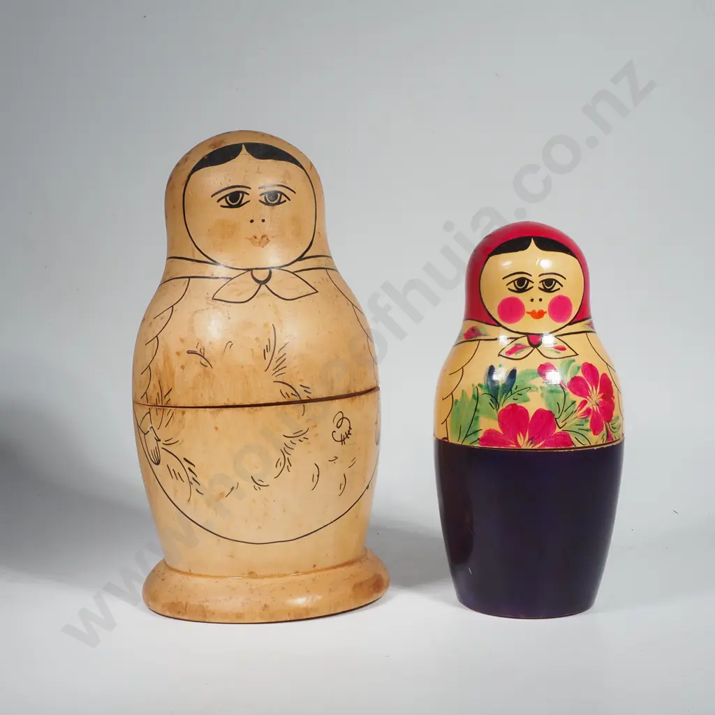 Seven Vintage Matryoshka Or Russian Stacking Dolls Image 1++