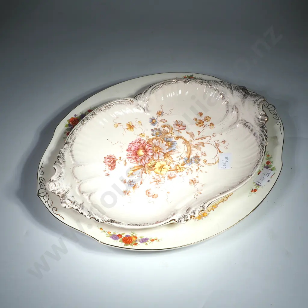 Vintage Grindley & Co. China Ashet In Ivory Pattern & a SF & Co. Large Dish in the Sevres Pattern Image 1++