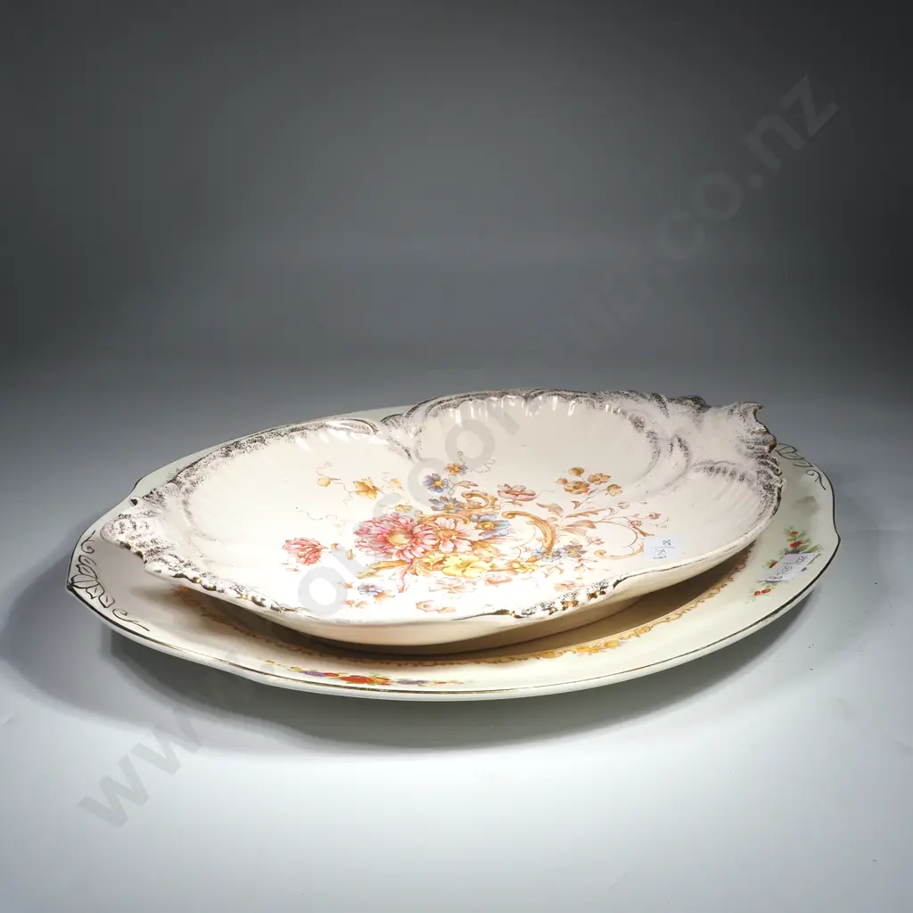 Vintage Grindley & Co. China Ashet In Ivory Pattern & a SF & Co. Large Dish in the Sevres Pattern Image 1++