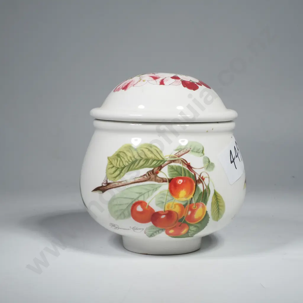 Large Portmeirion Lidded Sugar Bowl in the "Hoary Morning Apple" Pattern Image 1++