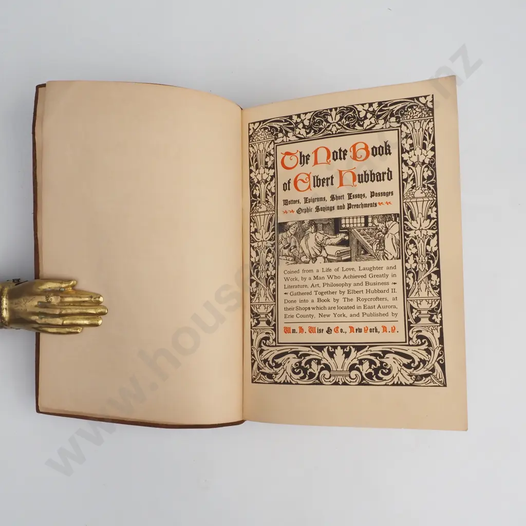 Vintage Books; Elbert Hubbard's Scrap Book & The Note Book Of Elbert Hubbard. Leather Bound Image 1++
