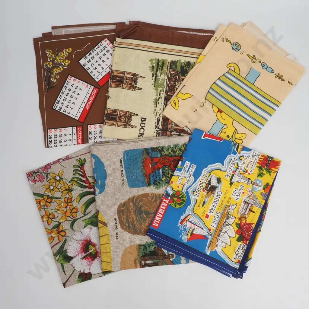 Six linen tea towels Image 1++