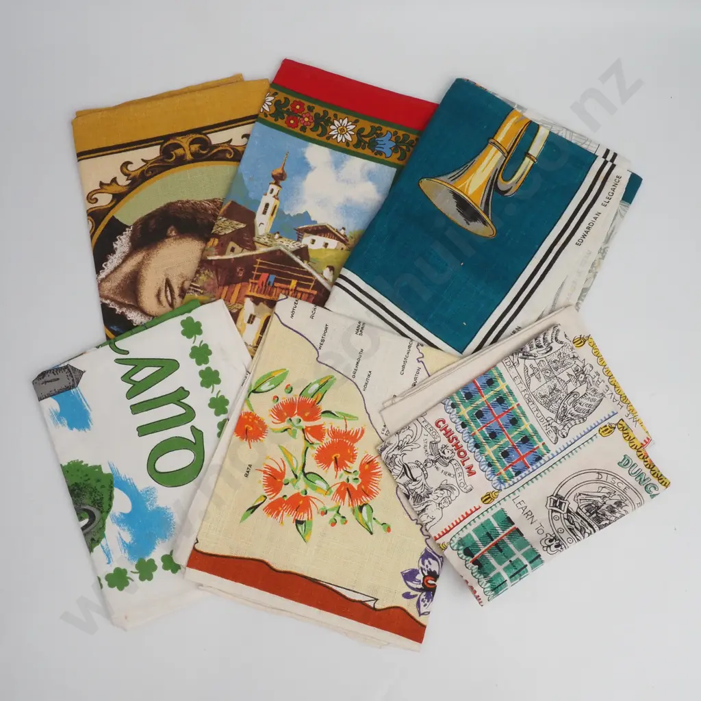 Six linen tea towels Image 1++