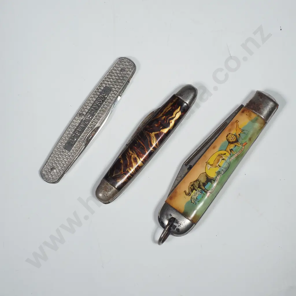 Three Pocket Knives Including an Advertising 'Ross & Glendining Ltd' Knife  & a Souvenir of South Africa Image 1++