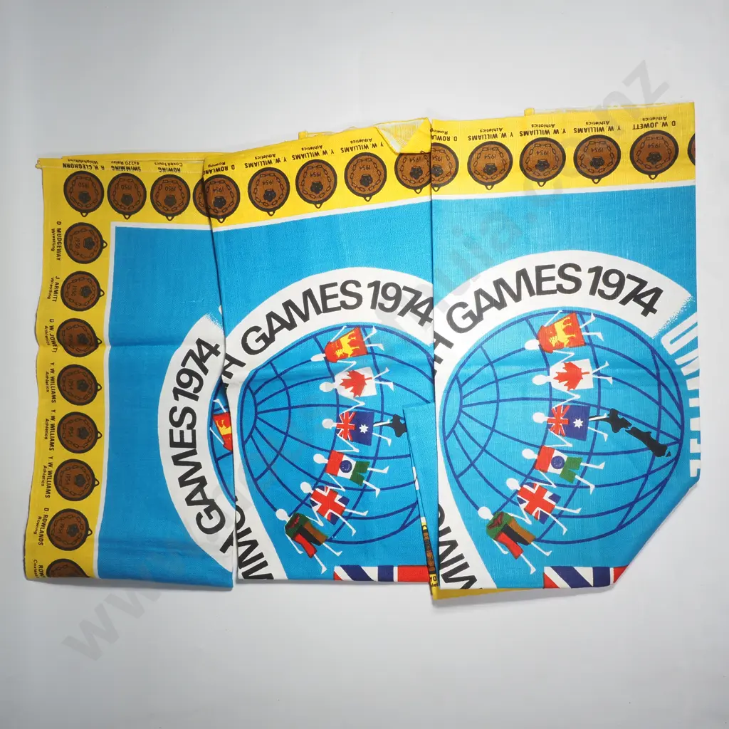 3 x 1974 Christchurch Commonwealth Games Tea Towels - As New Image 1++