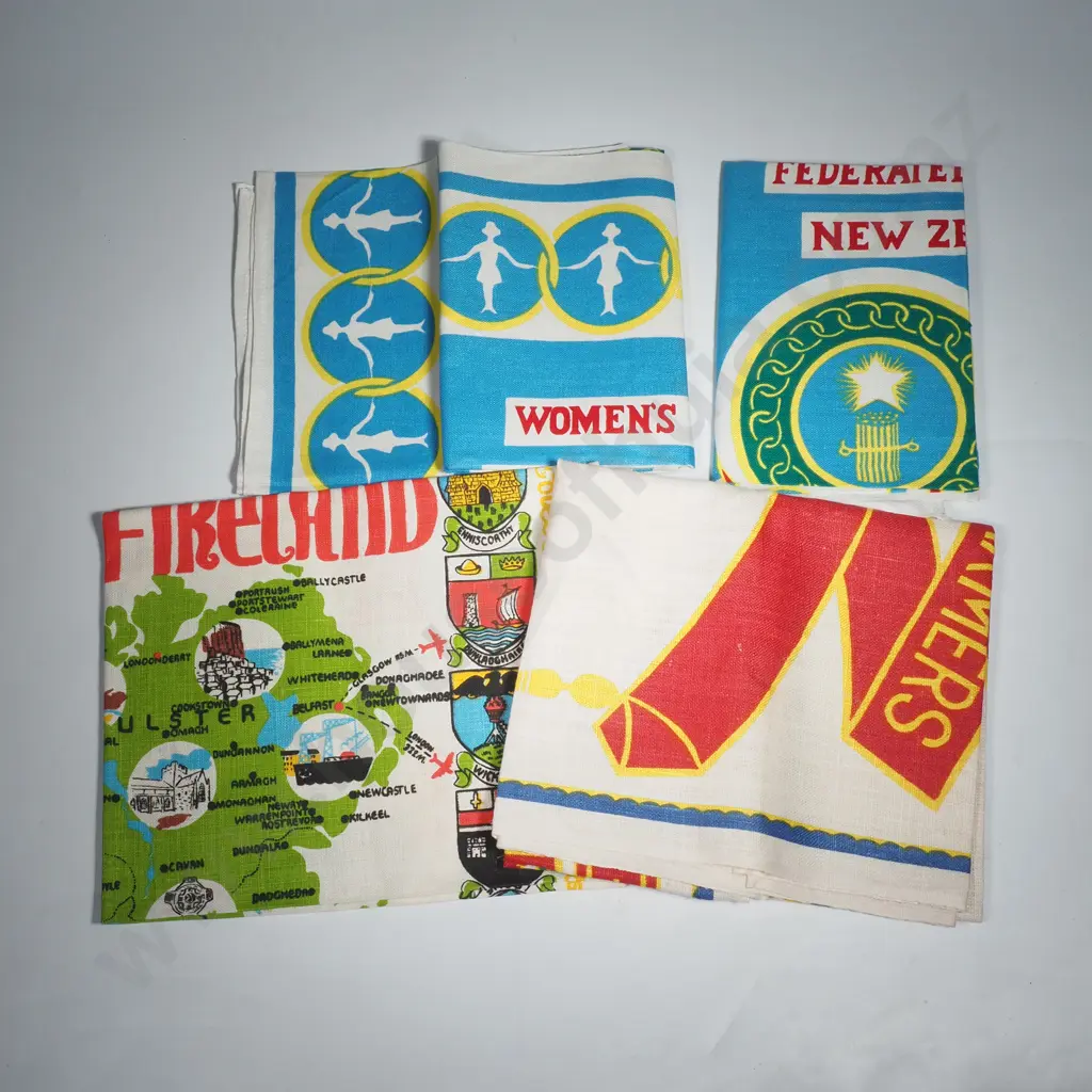 Vintage Tea Towels - Women's Div Fed Farmers x 3 , Crests of Ireland. Image 1++