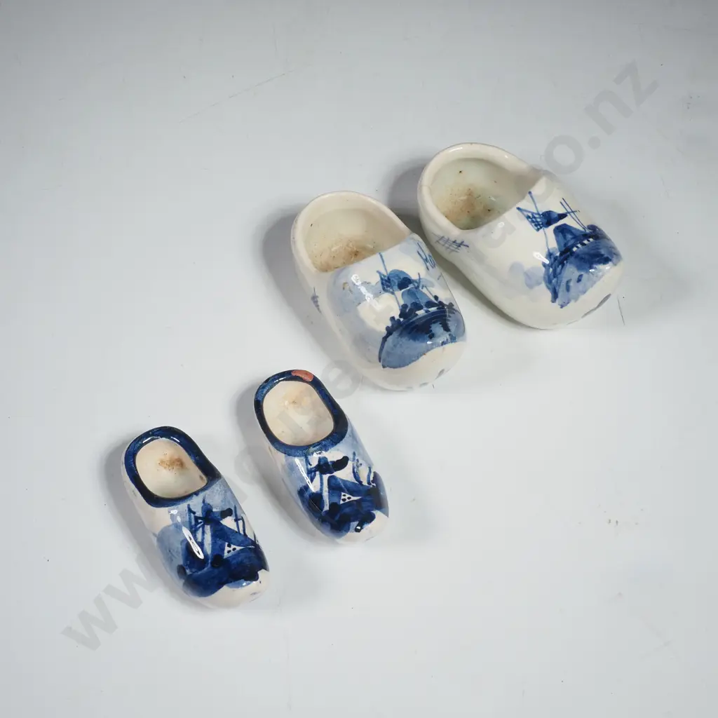 Two Pairs of Delft Miniature Clogs Image 1++