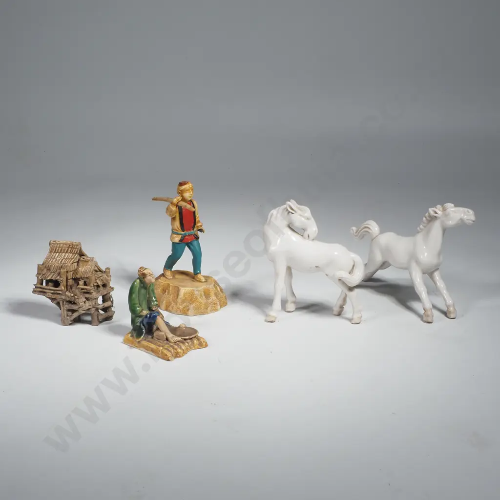 Assorted Oriental Pieces including Chinese Blanc de Chine Horse x 2 Image 1++