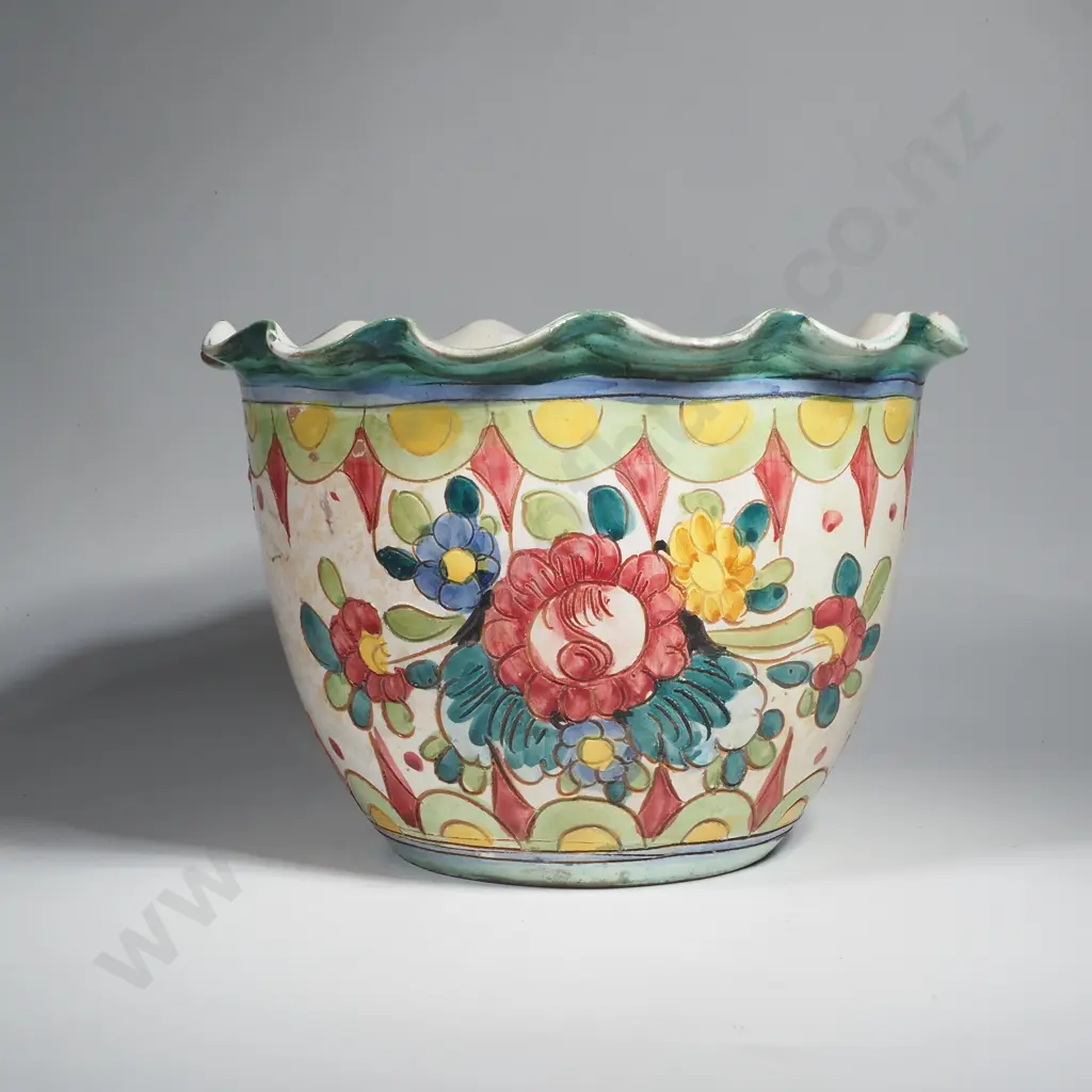 Vintage Glazed  Pottery Jardinere Image 1++