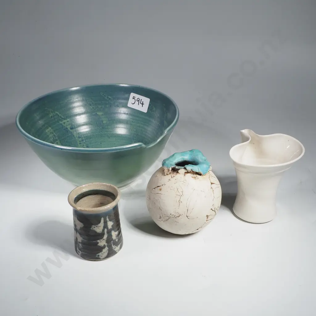 Assorted NZ Studio Pottery Bowl, Vases etc Image 1++