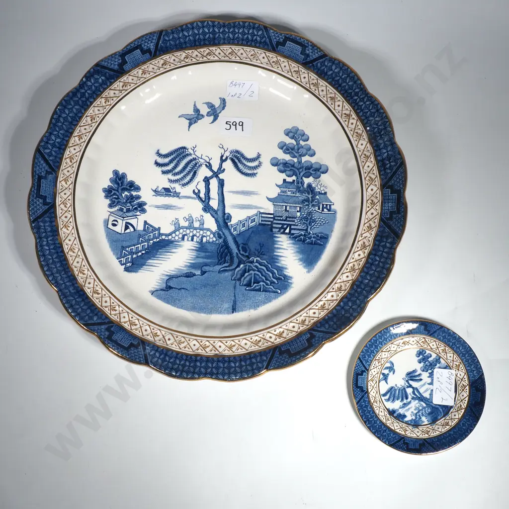 Booths 'Real Old Willow' Large Serving Plate w Butter Pat Image 1++