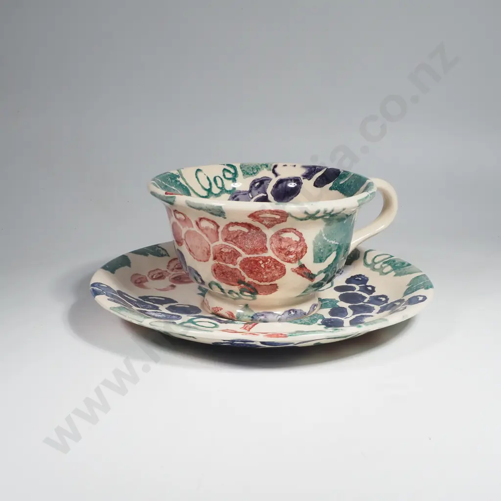 Vintage Emma Bridgewater Vine Spongeware Cup & Saucer Image 1++