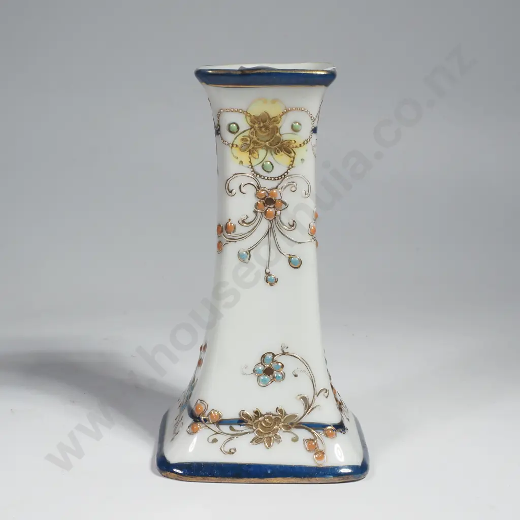 Japanese Porcelain Hatpin Holder w Moriage Decoration. Early 20th Century Image 1++