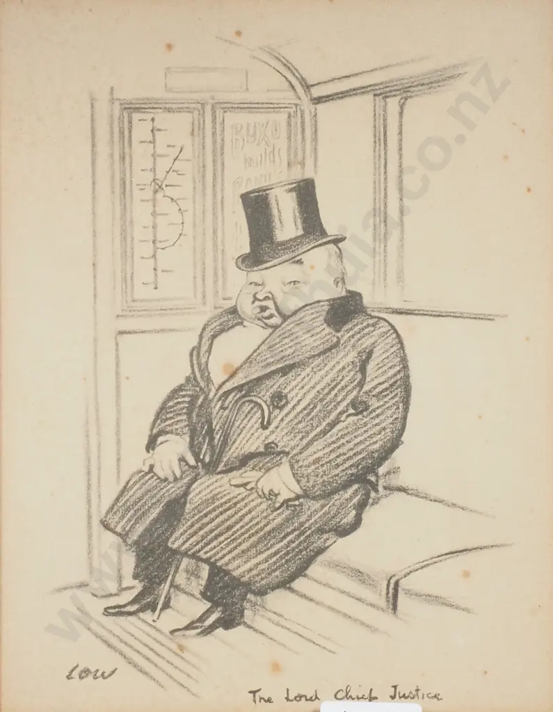 Vintage Lithograph of  The Lord Chief Justice by artist David Low Image 1++