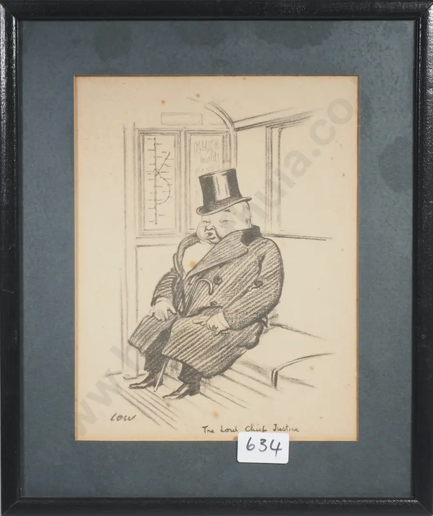 Vintage Lithograph of  The Lord Chief Justice by artist David Low Image 1++